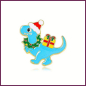 Preview: Pin „Claus Dino“ - ein Weihnachtsdinosaurier