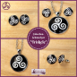 Preview: Cabochon-Schmuckset "Triskele" - Halskette & Ohrstecker