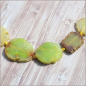 Preview: Halskette "Hellgrüne Achatschreiben" auf gewachster Baumwolle - 56 cm - Einzelstück