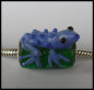 Preview: Bead "Eidechse" - Lampwork - blau