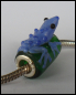 Preview: Bead "Eidechse" - Lampwork - blau