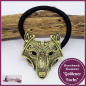 Preview: Haarschmuck / Haargummi "Goldener Wolf"