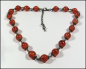 Preview: Collier aus orangen Crackle-Perlen