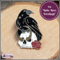 Preview: Pin "Rabe, Rose, Totenkopf"