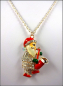 Preview: "Swinging Santa" - cooler Weihnachtsmann mit Saxophon, lange Halskette in Roségold