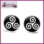 Preview: Cabochon-Schmuckset "Triskele" - Halskette & Ohrstecker