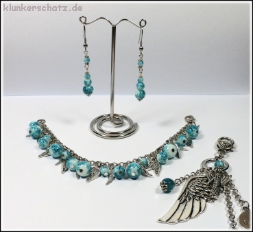 Auftragsarbeit - Schmuck-Set "Erzengel Gabriel"