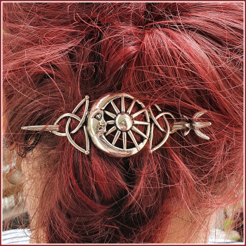 Haarschmuck "Sonne, Mond & Triqueta"