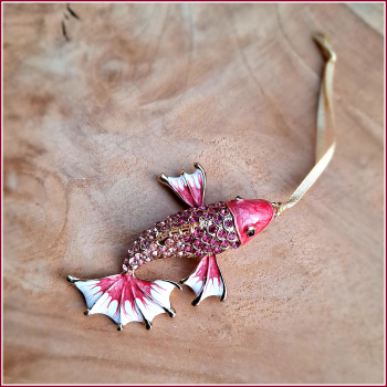 Geschenkanhänger / Dekoanhänger / Baumschmuck "Rosa Koi"