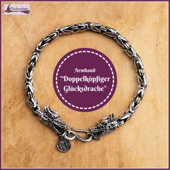 Armband "Doppelköpfiger Glücksdrache" - 21 cm