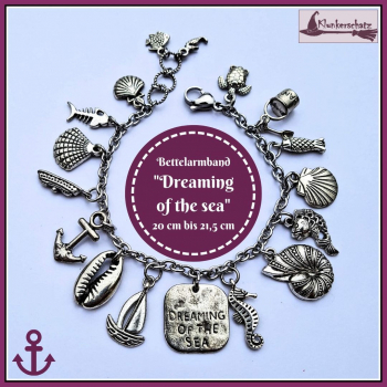 Bettelarmband "Dreaming of the sea" - 20 cm bis 21,5 cm - Unikat