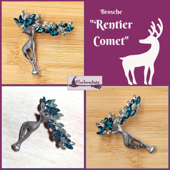 Brosche "Rentier Comet"