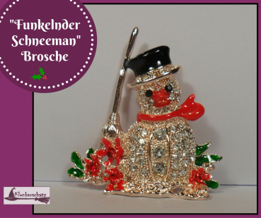 Brosche "Funkelnder Schneemann"