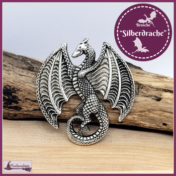 Brosche "Silberdrache"