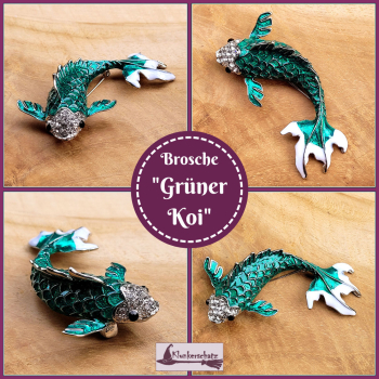 Brosche "Grüner Koi"