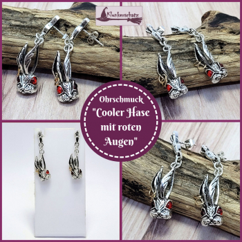 Ohrschmuck "Cooler Hase mit roten Augen"