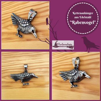 "Rabenvogel" - Kettenanhänger aus Edelstahl