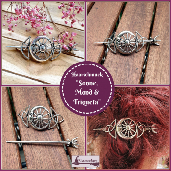 Haarschmuck "Sonne, Mond & Triqueta"