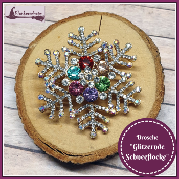 Brosche "Glitzernde Schneeflocke"