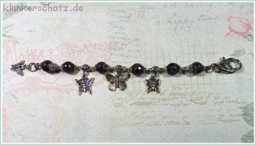 Armband mit Amethyst und Schmetterlingen