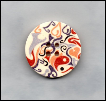 Knopf "Muster Yin Yang" - 3 cm