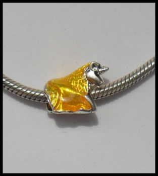 European Bead "Einhorn", goldgelb