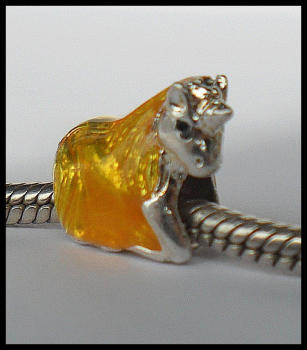 European Bead "Einhorn", goldgelb