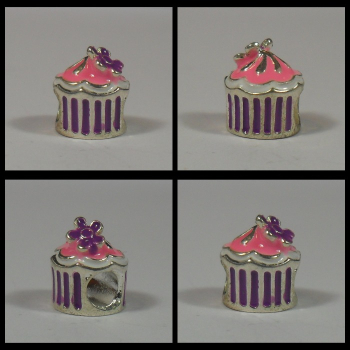 European Bead "Cupcake" - emailliert