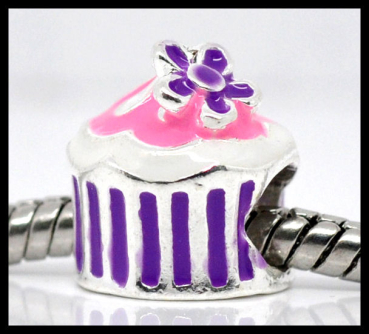 European Bead "Cupcake" - emailliert