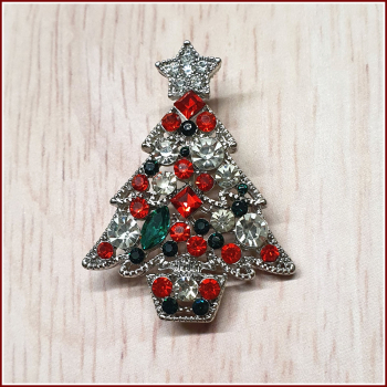 Brosche "Glitzernder Weihnachtsbaum"