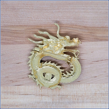 Brosche "Chinesischer Glücksdrache" in Rot & Gold