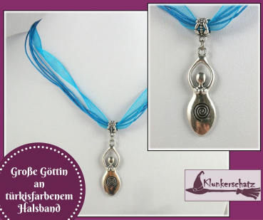 "Große Göttin" an türkisfarbenem Halsband