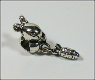 European Bead mit Dangle  "Hase mit Möhrchen"