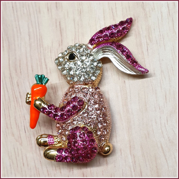 "Hase in Pink" - Halskette & Brosche - 2 in 1