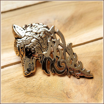 Pin "Keltischer Wolf" in Antikgold