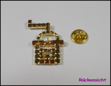 Pin "Kaffeemühle" - goldfarben mit Strass - Einzelstück