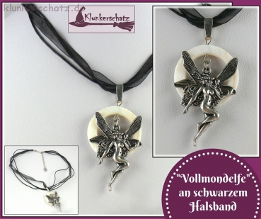 "Vollmondelfe" an schwarzem Halsband