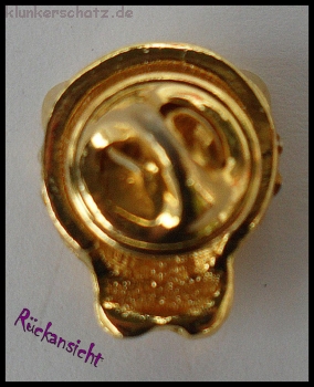 Pin "Katzenkopf" - goldfarben mit Strass