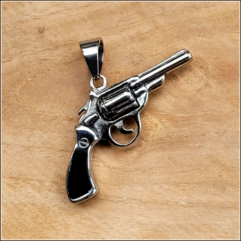 KrimiKollektion - Kettenanhänger "Revolver" aus Edelstahl