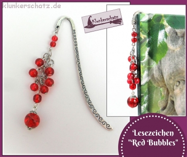 Lesezeichen "Red Bubbles" - Unikat