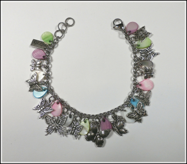 Bettelarmband "Schmetterlingsschwarm" - 20 - 21,5 cm