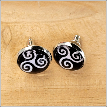 Cabochon-Schmuckset "Triskele" - Halskette & Ohrstecker