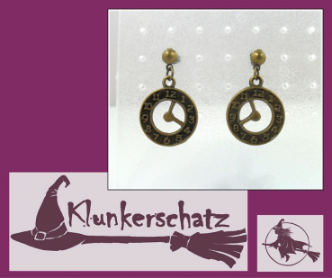 Ohrschmuck "Taschenuhr an Ohrsteckern"