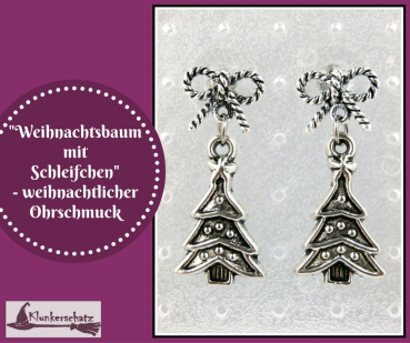 "Weihnachtsbaum mit Schleifchen" - weihnachtlicher Ohrschmuck