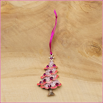 Geschenk- oder Weihnachtsbaumanhänger "Weihnachtsbaum THINK PINK!"