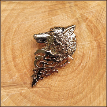 Pin "Keltischer Wolf" in Antikgold