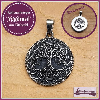 Kettenanhänger "Yggdrasil" aus Edelstahl - Einzelstück