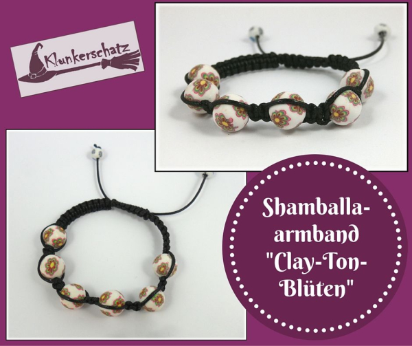 Shamballa-Armband "Clay-Ton-Blüten"