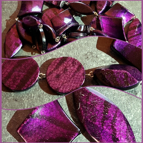 Schmuckset in Schwarz-Violett