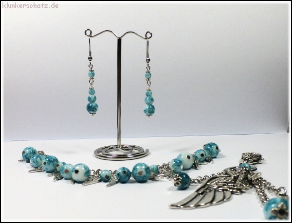 Auftragsarbeit - Schmuck-Set "Erzengel Gabriel"